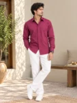 Classic Maroon Khadi Shirt for Men – 1