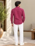 Classic Maroon Khadi Shirt for Men – 1