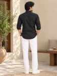 Men’s Premium Black Khadi Cotton Shirt – 1