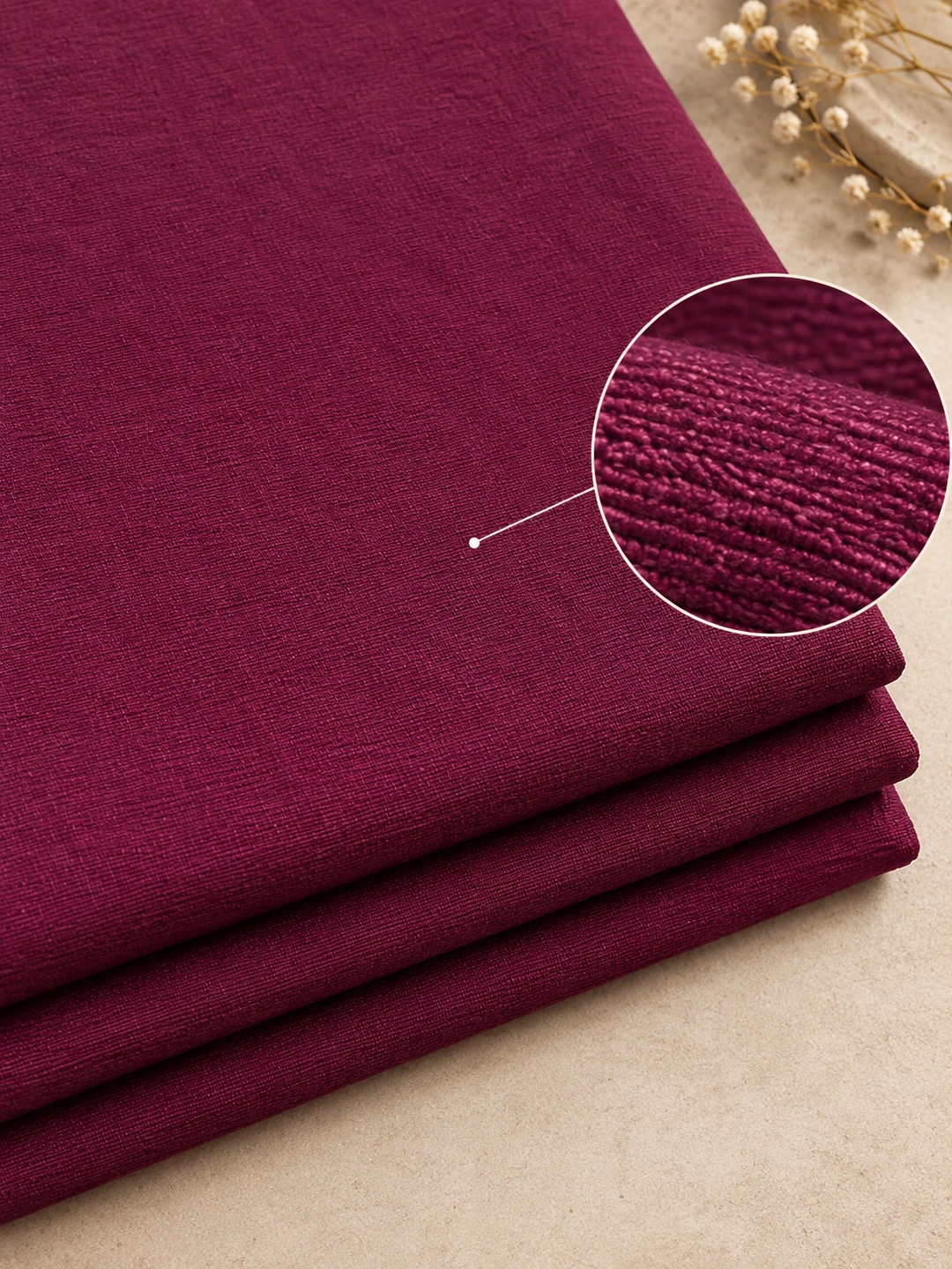 Premium Wine Purple Khadi Cotton Fabric 2