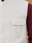 White Khadi Nehru jacket 1