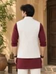 White Khadi Nehru jacket 1