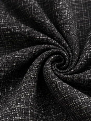 Premium Black Handwoven Khadi Cotton Check Fabric