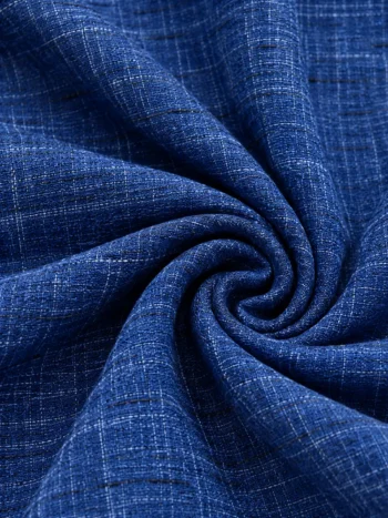 Premium Royal Blue Handwoven Khadi Cotton Check Fabric