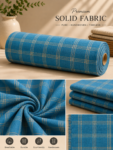 Premium Blue Check Handwoven Khadi Fabric 1