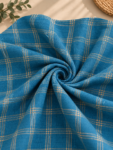 Premium Blue Check Handwoven Khadi Fabric 1