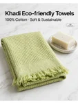 Khadi towel green 1