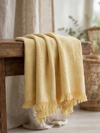 Buy Yellow Khadi Cotton Towel Online